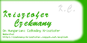 krisztofer czekmany business card