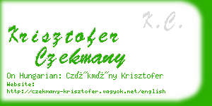 krisztofer czekmany business card